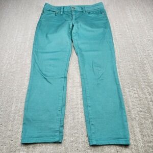 Tory‎ Burch Pants Women 27 Alexa Cropped Skinny Green Equestrian